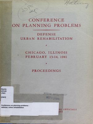 cover image of Conference on Planning Problems: Defense, Urban Rehabilitation